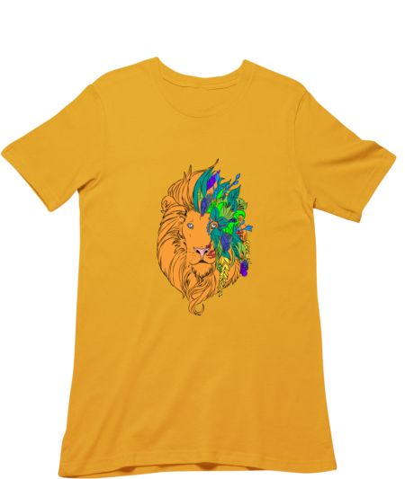 Lion Doodle Wildlife Regular T-Shirt