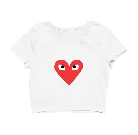 heart eyes tote bag Crop Top