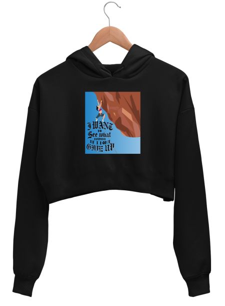 Don't Give Up Crop Hoodie