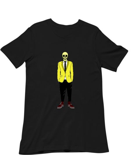 Funny Skull Wearing A Yellow Suit  Classic T-Shirt