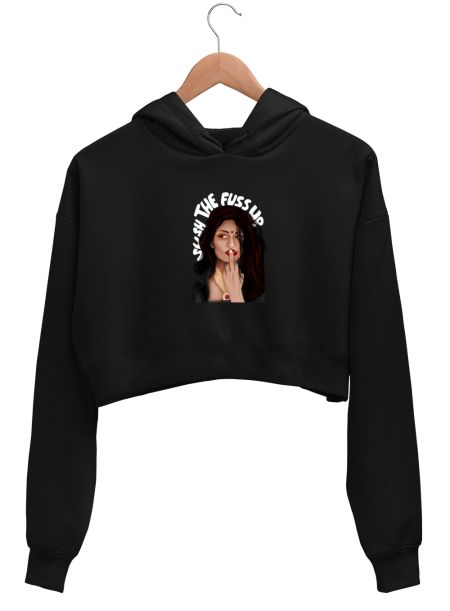 Sush the fuss up. Crop Hoodie