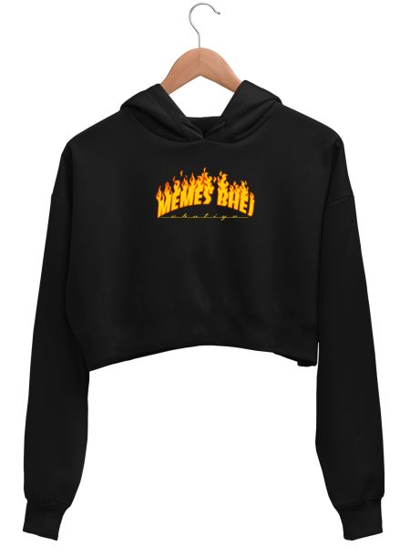 Send Memes Crop Hoodie