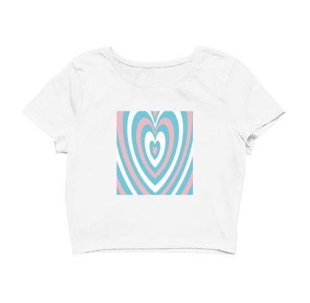 trans pride flag heart Crop Top