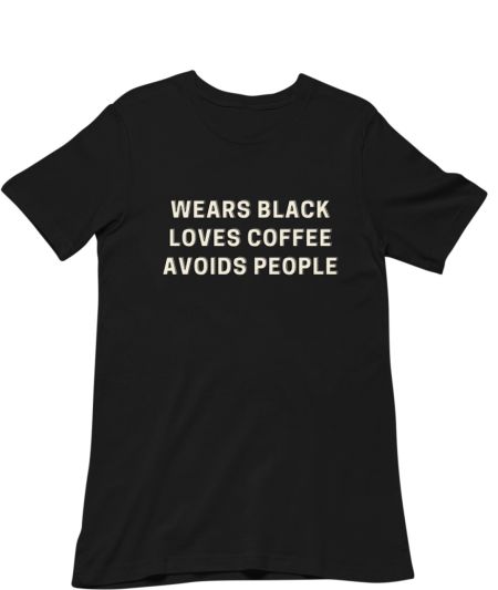 Wears Black, Loves Coffee Regular T-Shirt