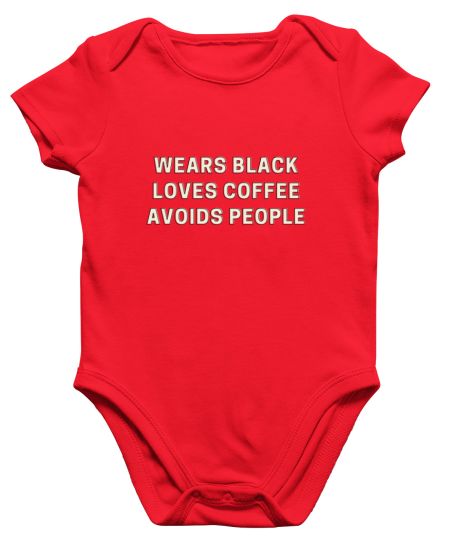 Wears Black, Loves Coffee Onesie