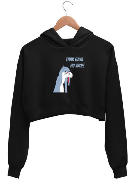 Tired bugs bunny Crop Hoodie