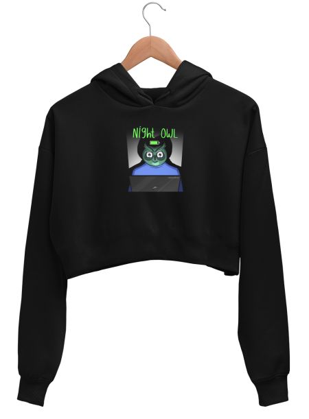 Night Owl Crop Hoodie