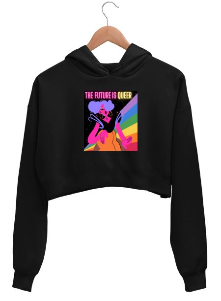 The future is queer Crop Hoodie