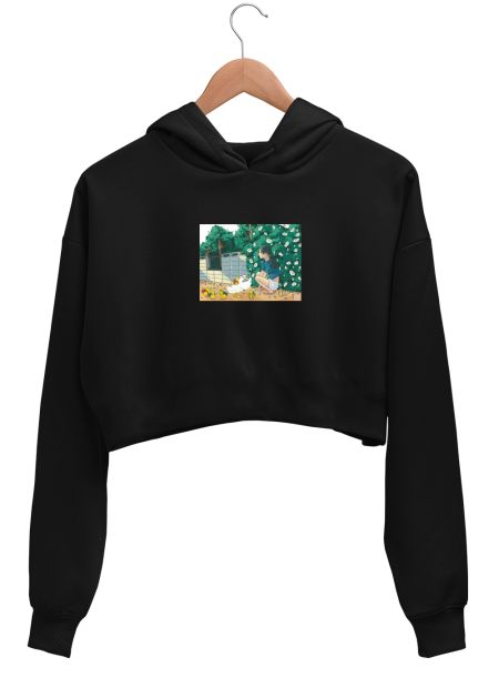 ducks' day out Crop Hoodie