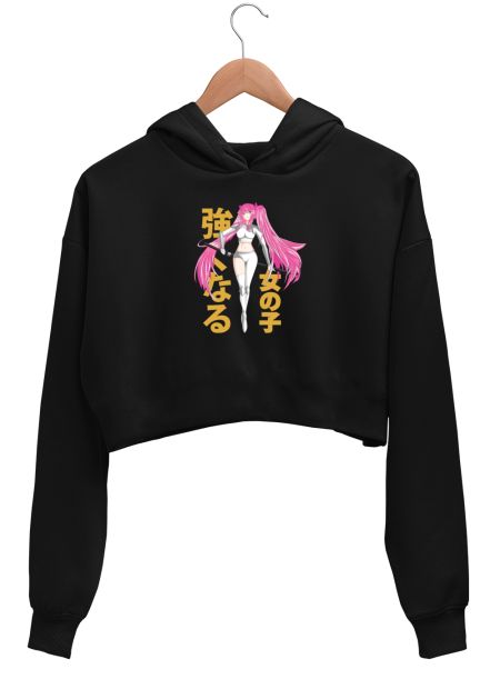  Katana Anime Girl Crop Hoodie