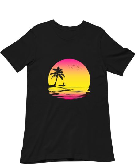 Retro Vintage Ocean Sunset  Classic T-Shirt