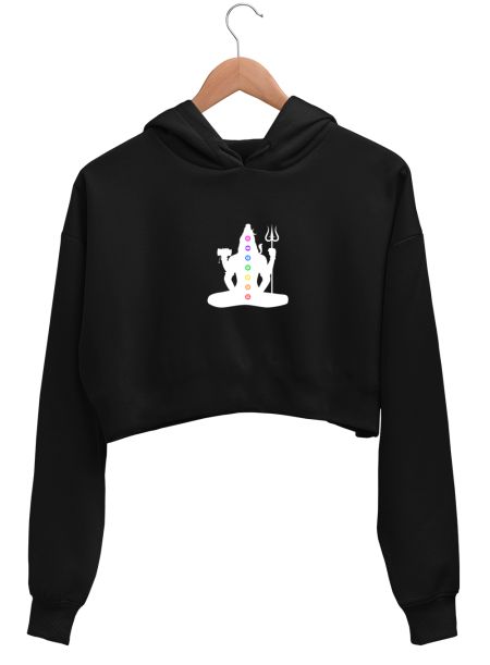 mahadev 7 chakra Crop Hoodie