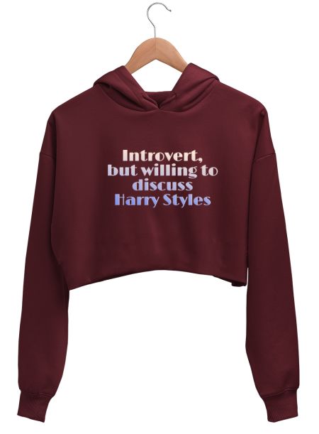 Introvert but Harry Styles fan Crop Hoodie