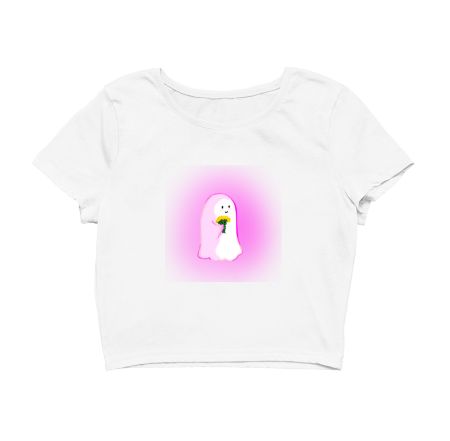 Ghost with Flowers Crop Top