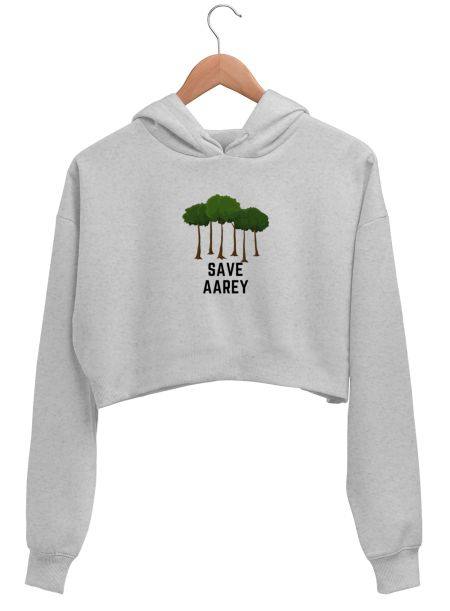 Save Aarey Crop Hoodie