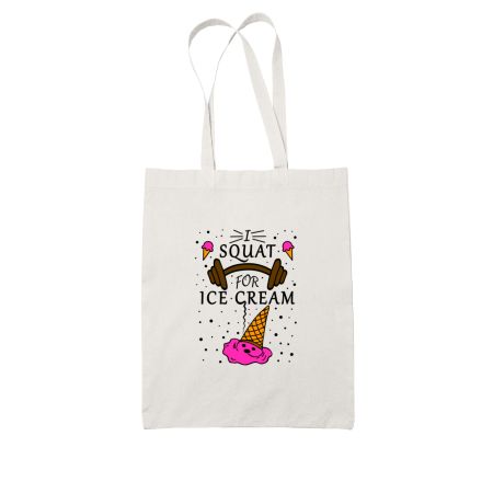 Funky Fitness Design I Squat For Ice Cream Tote Bag