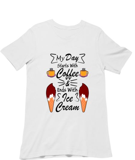 Funny Coffee And Ice Cream Design Classic T-Shirt