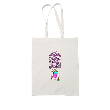 Cute Food Pun Ice Cream White Tote Bag