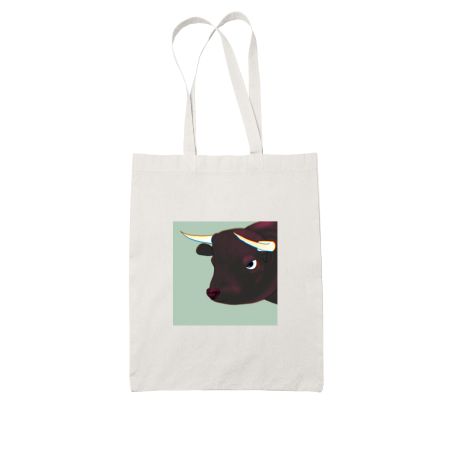 Angry Bull White Tote Bag