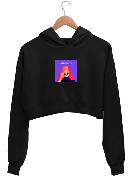 Seriously Tee Crop Hoodie