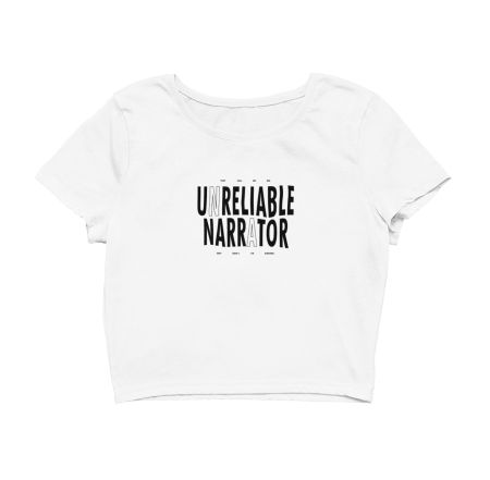 UNRELIABLE NARRATOR (BLACK) Crop Top