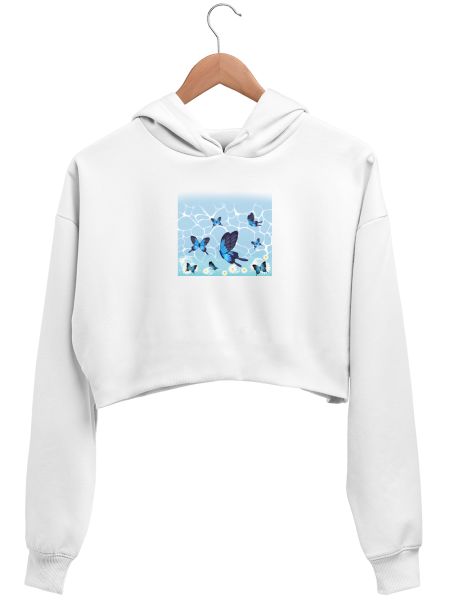 Asthetic Butterfly 🦋 Crop Hoodie