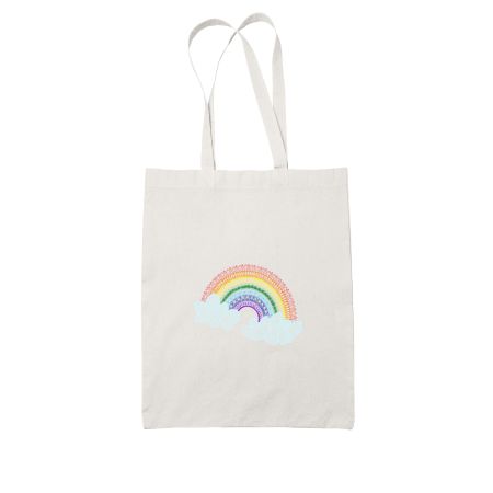 Rainbow Mandala White Tote Bag