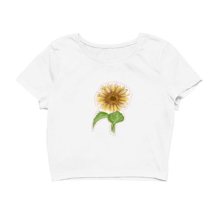 Sunflower Portrait Top  Crop Top