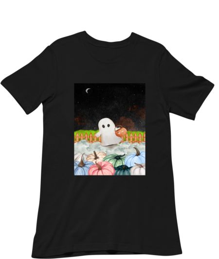 Ghost in pumpkin patch farm Classic T-Shirt