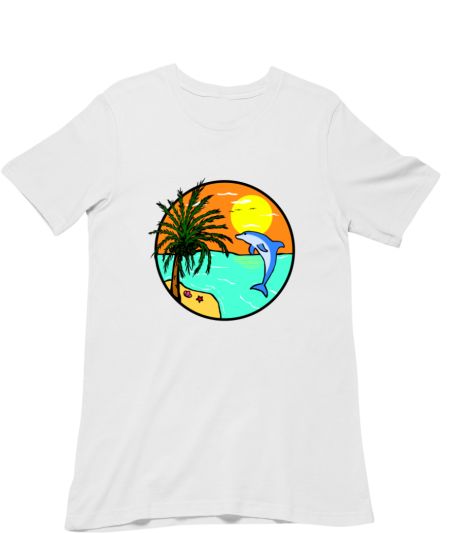 Oceans, Beach and Dolphin Regular T-Shirt