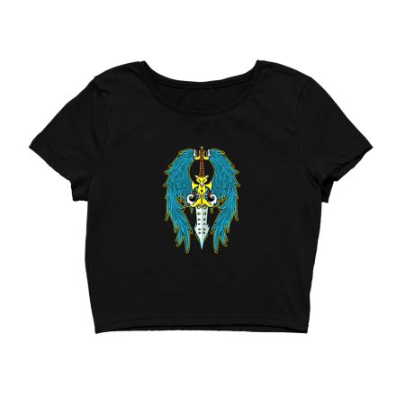 Magical Vintage Sword  Gothic Crop Top