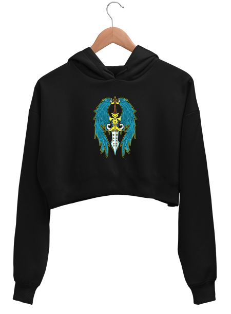 Magical Vintage Sword  Gothic Crop Hoodie