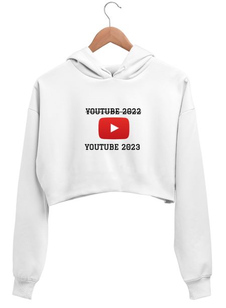 YOUTUBE 2023 Crop Hoodie