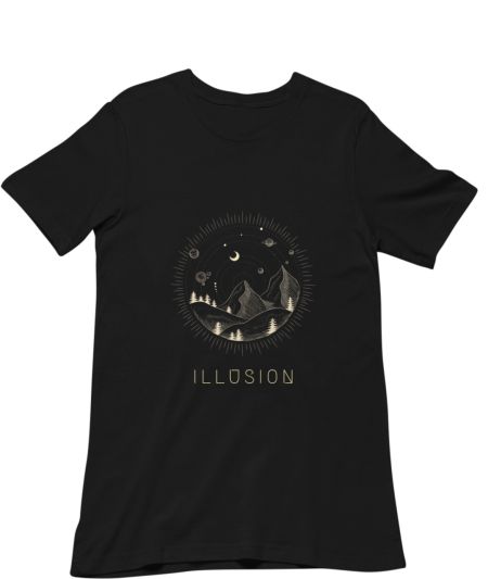 Illusion Mountains & Planets Regular T-Shirt