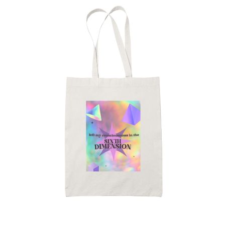 Sixth Dimension Oversized Tee White Tote Bag