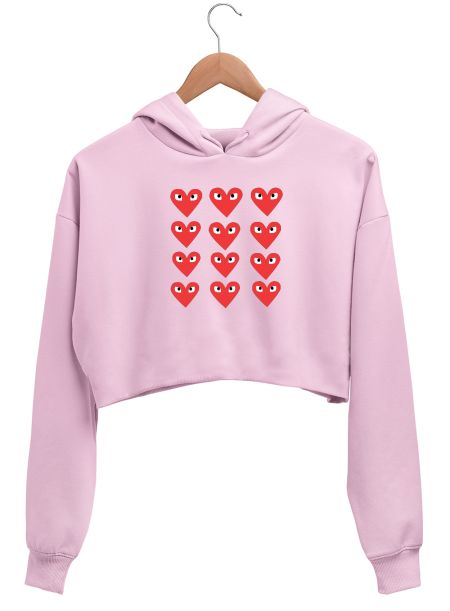 heart eyes Crop Hoodie