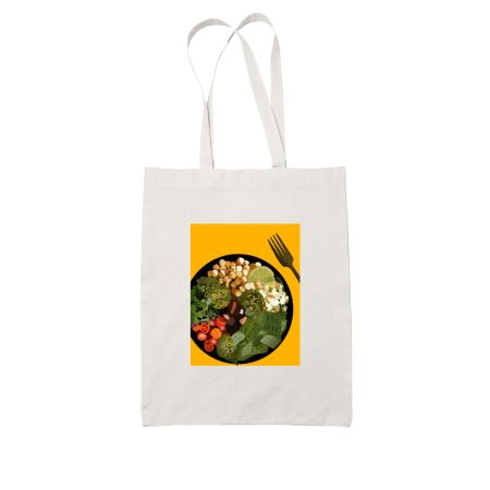 FOOD PRINT White Tote Bag