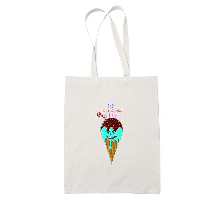 Its Ice Cream Time Foodie Funny And Cool Design White Tote Bag