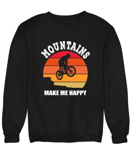 Classic Mountains Make Me Happy Dirt Bike Retro Vintage Sweatshirt