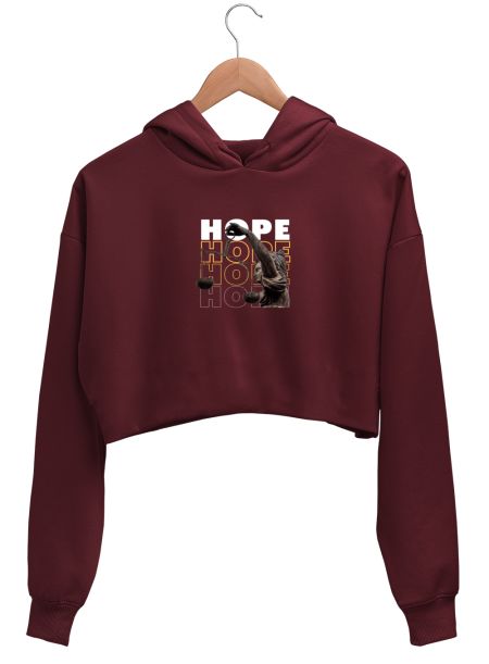 Hope text design Crop Hoodie