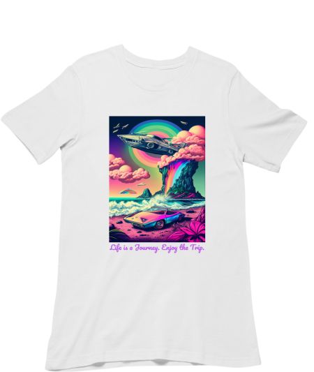 Psychedelic Car and Spaceships Classic T-Shirt