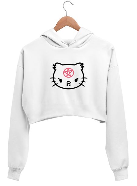 hello kitty emo Crop Hoodie