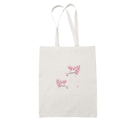 Cherry Blossoms White Tote Bag