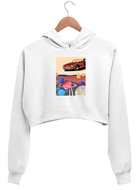 Retro Futurism Crop Hoodie