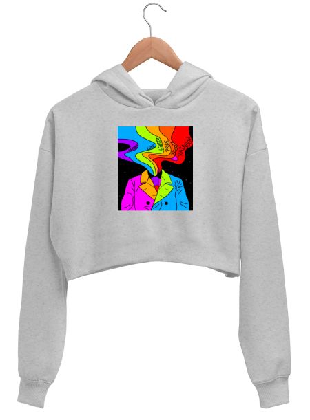 Lgbtq+ Support Crop Hoodie