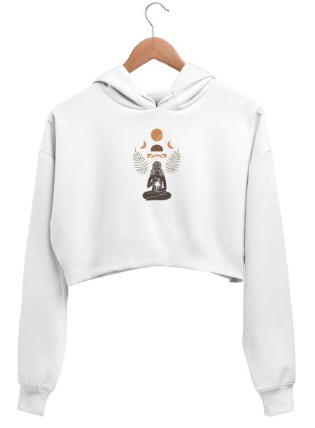 MEDITATION PRINT Crop Hoodie