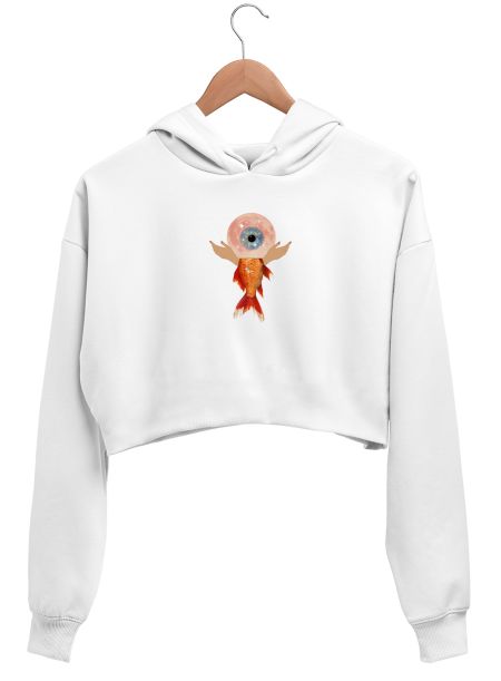 Ethereal Eye: Surrealistic  Crop Hoodie