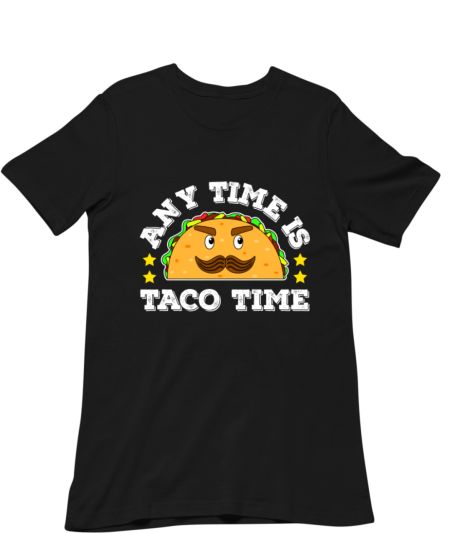 Any Time Is Taco Time Funny Illustration Classic T-Shirt