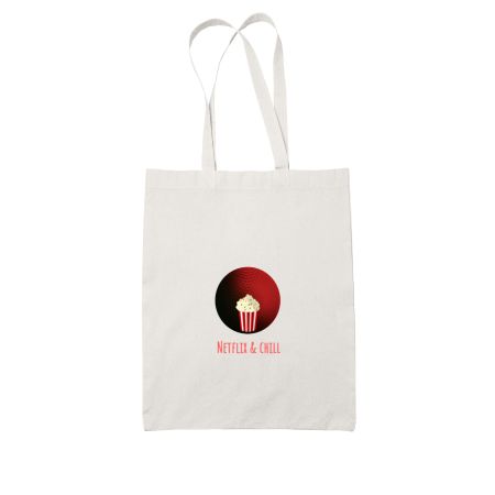 NETFLIX & CHILL 🍿 White Tote Bag