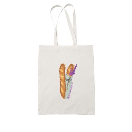 Baguette White Tote Bag